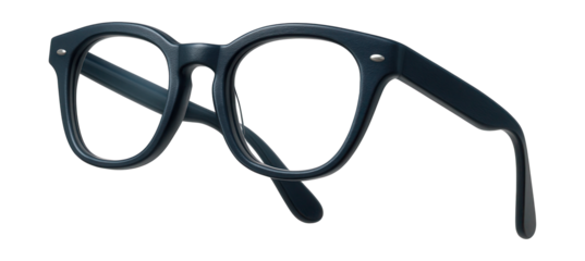Navy acetate horn-rimmed glasses with a classic design.