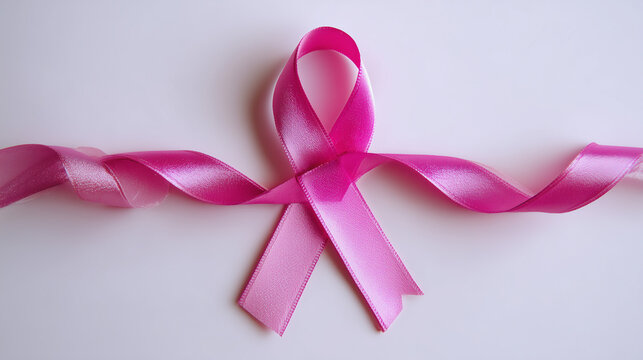 pink ribbon bow isolated on white - Powered by Adobe