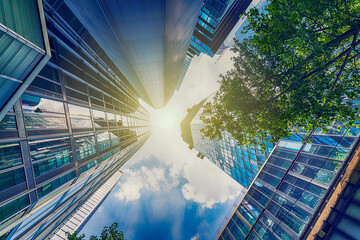 Moderne Geb&auml;ude Sicht nach oben 