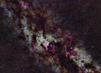 The Milky Way and the red nebulae