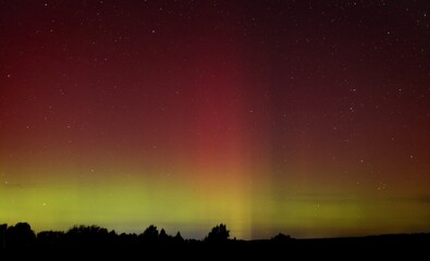 Northern lights in rural areas and the constellation Ursa major