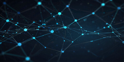 Abstract Network Connection Visualizing Digital Connectivity. A dynamic and visually captivating abstract image showcases a complex network of interconnected points and lines.	