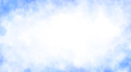 Dark blue fog on transparent background with cold smoky texture and empty center for text, mystery or dramatic visual use