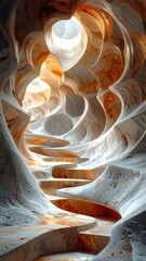 Abstract cave interior, swirling forms
