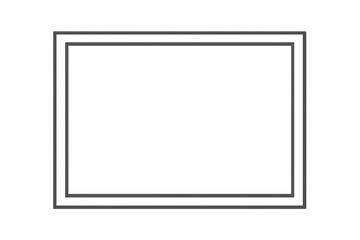 Rectangle frame outline on transparent background creating an empty placeholder border for design