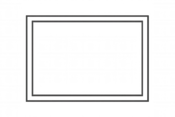 Rectangle frame outline on transparent background creating an empty placeholder border for design