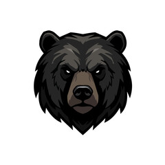 Fierce Grizzly Bear Head Vector Illustration in Aggressive Mascot Style