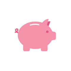 Minimalist Pink Piggy Bank Vector Illustration for Savings and Finance