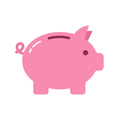 Charming Flat Design Pink Piggy Bank Vector Illustration for Savings and Finance