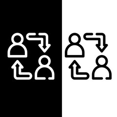 People Exchange and Two-Way Interaction Cycle Icon