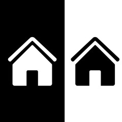 Simple Home House Icon Silhouette 