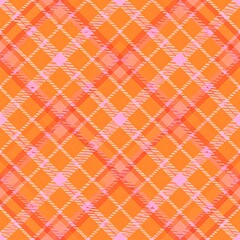 Orange and pink diagonal plaid pattern