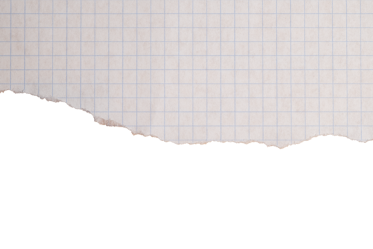 Torn squared paper with transparent background
