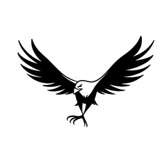 Obraz premium Buzzard. Buzzard simple black and white line art vector logo
