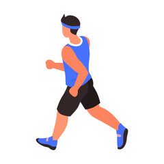 Illustration of a male runner in sportswear, engaged in a fitness activity