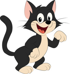 Cute Cartoon Cat Vector Illustration