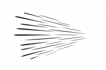 Manga speed lines vector illustration creating motion and comic book effect on transparent background