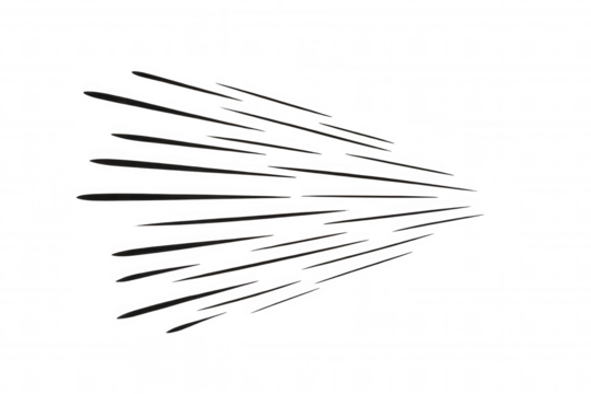 Manga speed lines vector illustration creating motion and comic book effect on transparent background