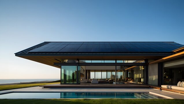 Modern luxury home with infinity pool and ocean view