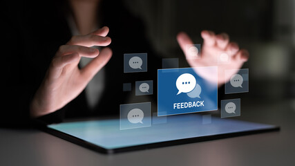 Customer or business team feedback system highlighting comments, opinions, evaluations, reviews, and suggestions from users to improve services, communication, and product quality idea insight Latch