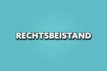 Rechtsbeistand (Legal advice) - A turquoise banner illustration with white text.