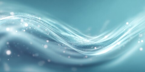 Soft Ethereal Background with Gentle Swirls, Light Sparkles, and Hazy Atmosphere in Calm Blue Tones for Tranquil Spaces