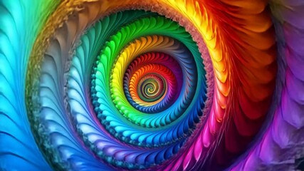 Vibrant rainbow spectrum spiral vortex abstract motion background psychedelic tunnel effect - Powered by Adobe