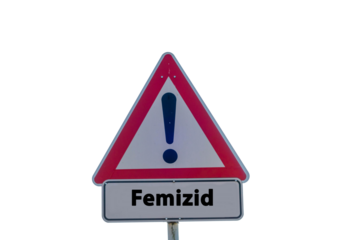 Femizid Schild freigestellt
