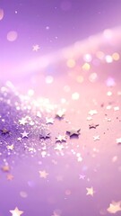 Abstract, sparkly, purple and gold background.  Scattered stars