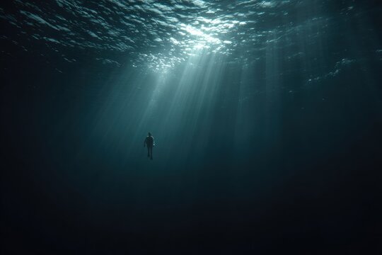 Scuba diver exploring underwater world
