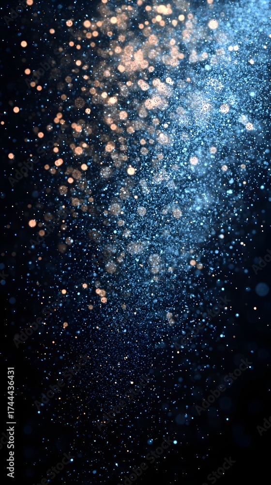 Canvas Prints blue light grainy gradient on black background with soft sparkles