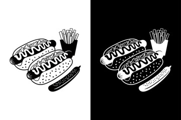 Hot dog icon vector on White Background Vector Art Illustration on white background.