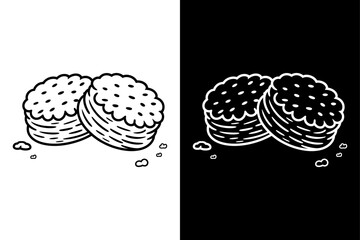Biscuits icon vector on White Background Vector Art Illustration on white background.