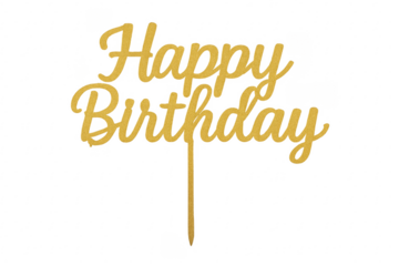 Golden glitter happy birthday cake topper decoration