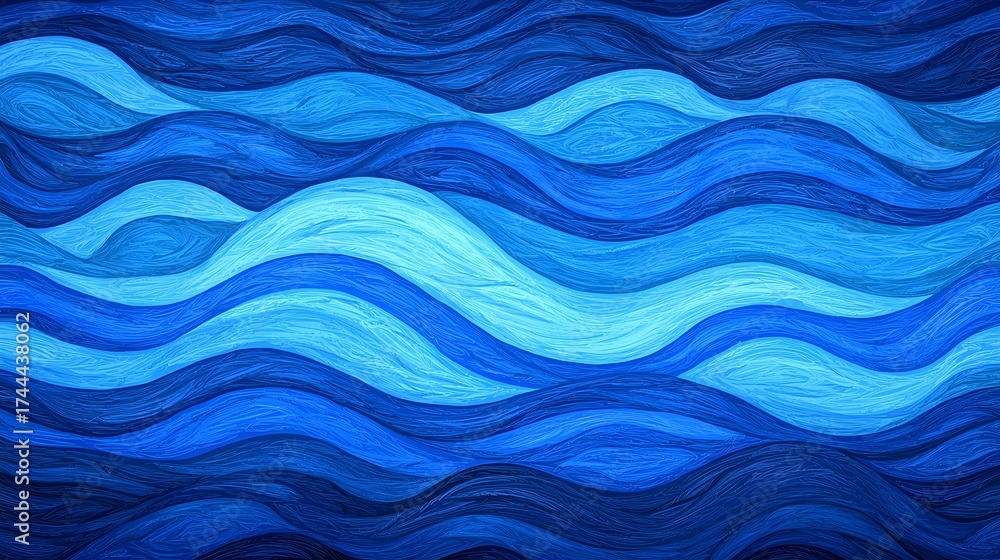 Canvas Prints elegant abstract waves with light blue background and grainy texture