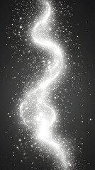 Obraz premium White Glowing Light Effect with Glitter Particles on Dark Background