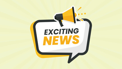 Exciting News Announcement Surprise Event or Product Launch Promotion Using a Bold Megaphone Speaker Icon Vector