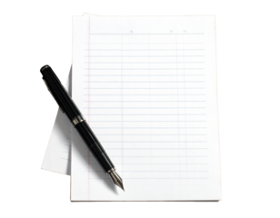 notepad and pen dolma kalem ve not defteri izole edilmiş 