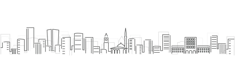 Tirana Simple Dark Lines Skyline on White Background