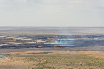 Landscape of the Sudochie Lake, Aral Sea terirtory, Karakalpakstan,  Uzbekistan