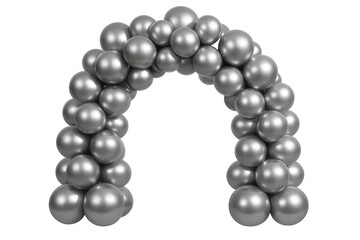 Silver balloon arch for party celebration decoration
