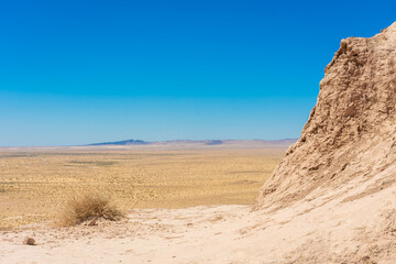 Beautiful landscape of the Ayaz Kala Fortress in the Kyzylkum Desert,  Uzbekistan