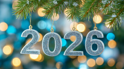 Celebrate Christmas and New Year 2026 With Festive Decorations and Shimmering Lights on a Beautiful Holiday Backdrop