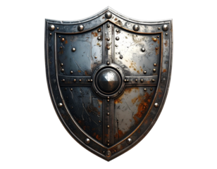 medieval shield on white background