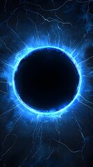 Ethereal Blue Glow Surrounding a Celestial Circular Eclipse