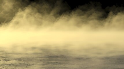 Yellow Fog and Smog Blanketing the Floor with Clouds Above