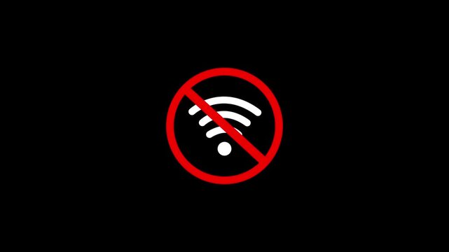 No internet connection icon illustration background, No wifi animation, lost connection sign.
