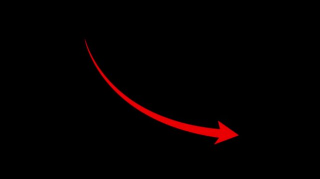 Down curve arrow animation, Falling prices concept arrow animation.