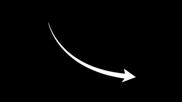 Down curve arrow animation, Falling prices concept arrow animation.