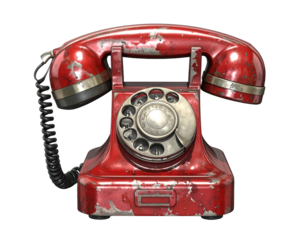 old red telephone